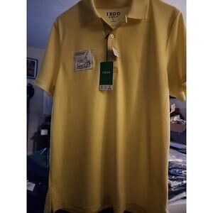 Men IZOD Cool FX Golf Polo Small Shirt Swing flex Stretch Yellow UPF 50 NWT CR10